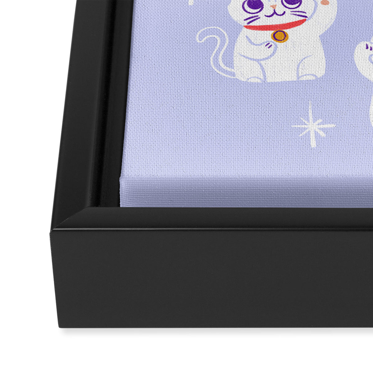 Lucky Waving Kitty Cat Maneki Neko Framed Canvas Print Gallery Image 3