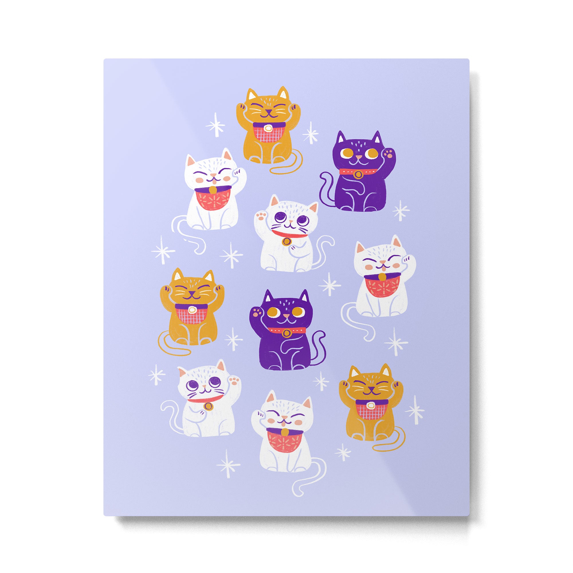 Lucky Waving Kitty Cat Maneki Neko Metal Print Gallery Image 4