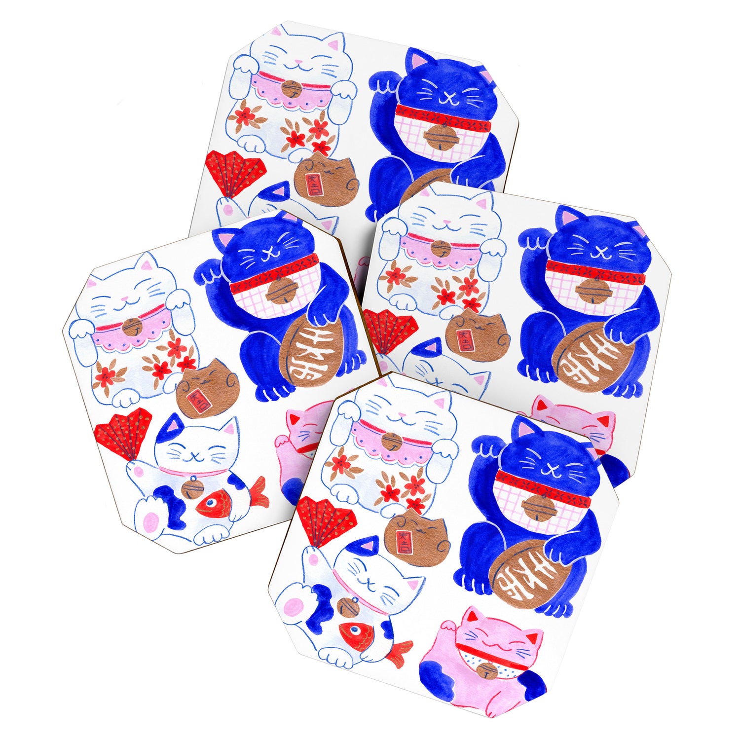 Maneki Neko Lucky Cats Coaster Gallery Image 1