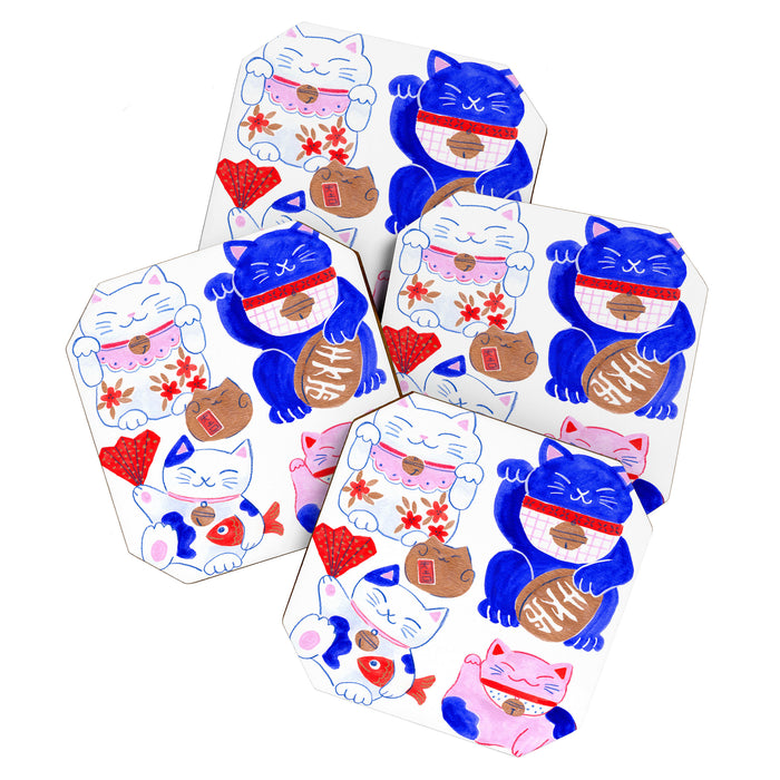 Maneki Neko Lucky Cats Coaster Gallery Image 1