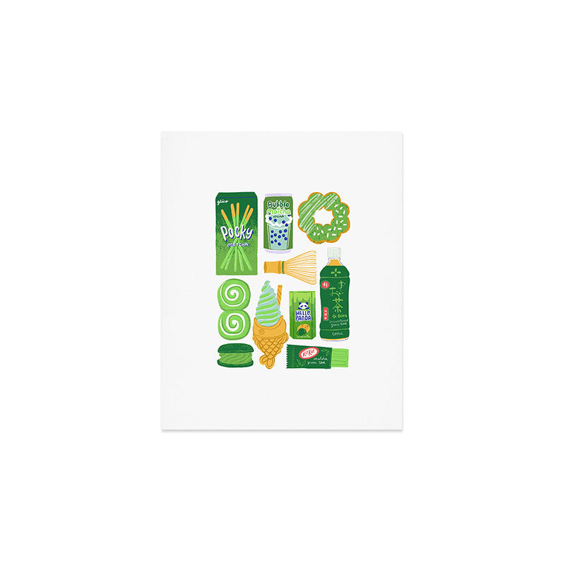 Matcha Green Tea Snacks Art Print Gallery Image 1