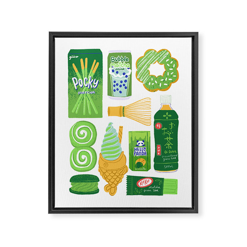Matcha Green Tea Snacks Framed Canvas Print Gallery Image 8