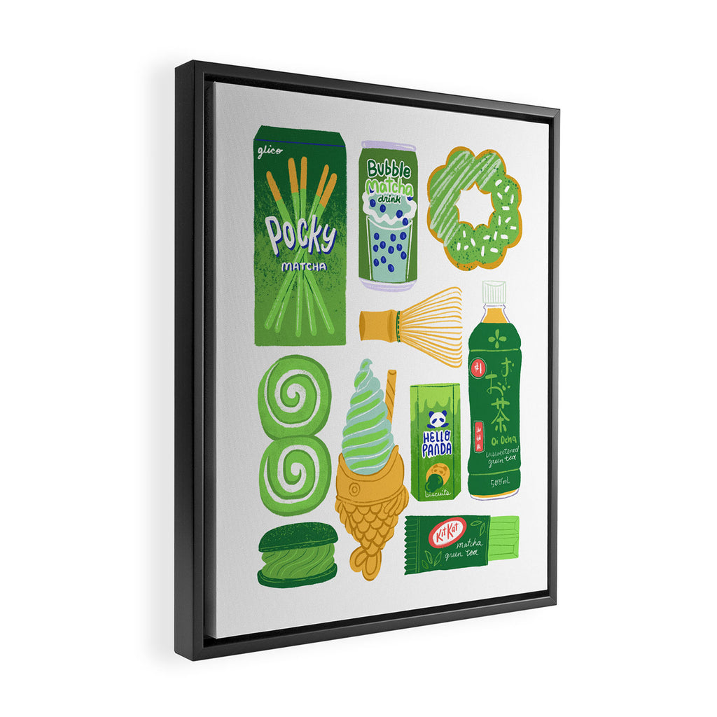 Matcha Green Tea Snacks Framed Canvas Print Gallery Image 2