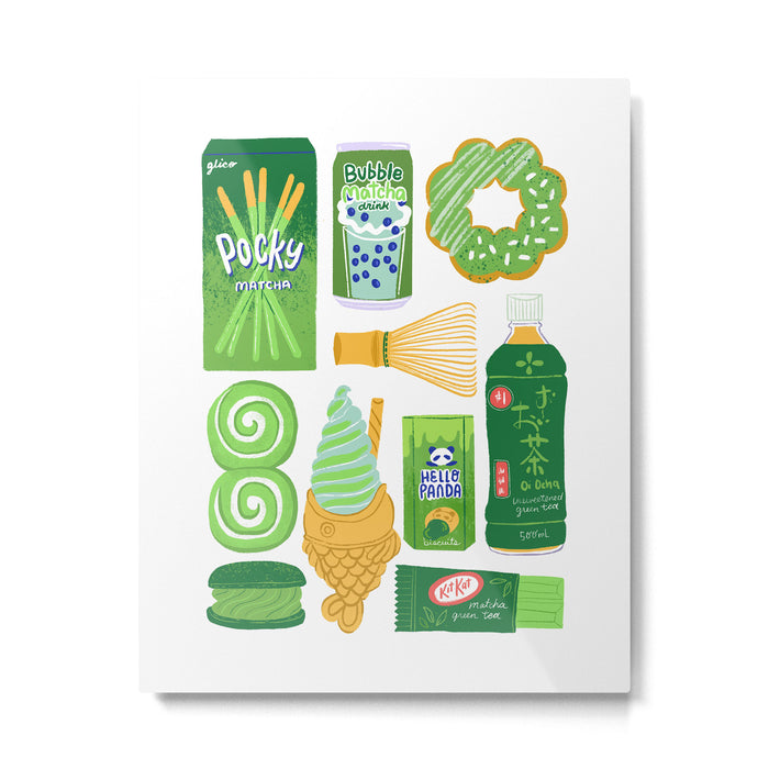 Matcha Green Tea Snacks Metal Print Gallery Image 1