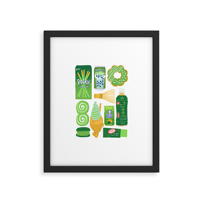 Matcha Green Tea Snacks Framed Art Print Gallery Image 1