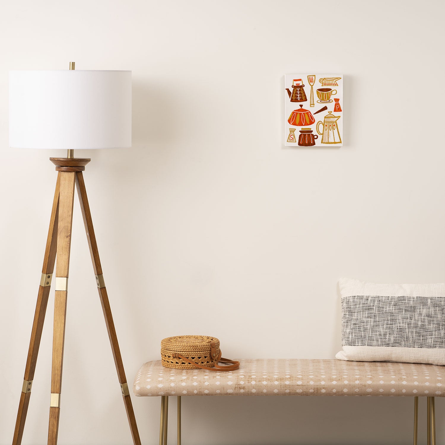 Mid Century Modern Kitchen Canvas Print Gallery Image 2