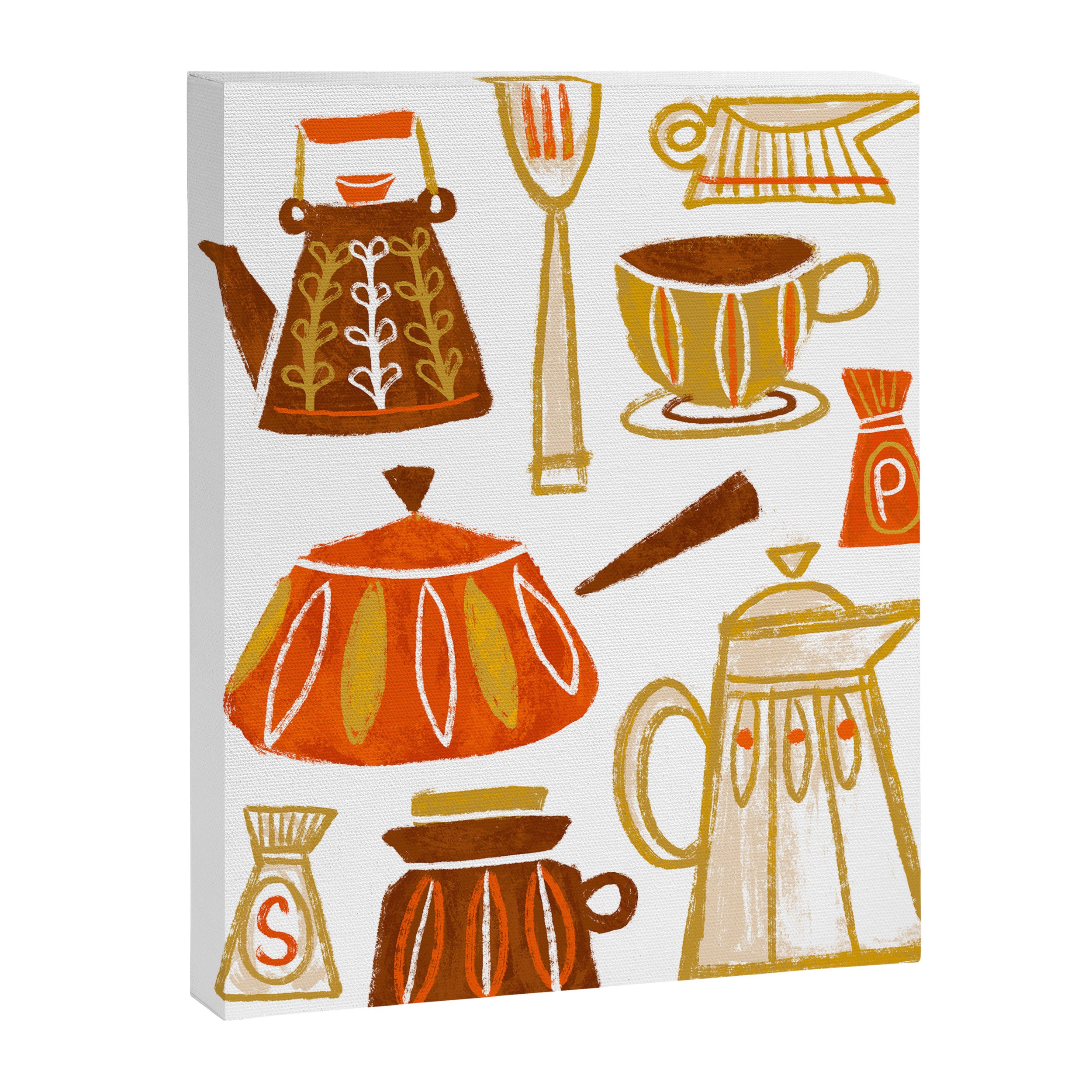 Mid Century Modern Kitchen Canvas Print Gallery Image 6