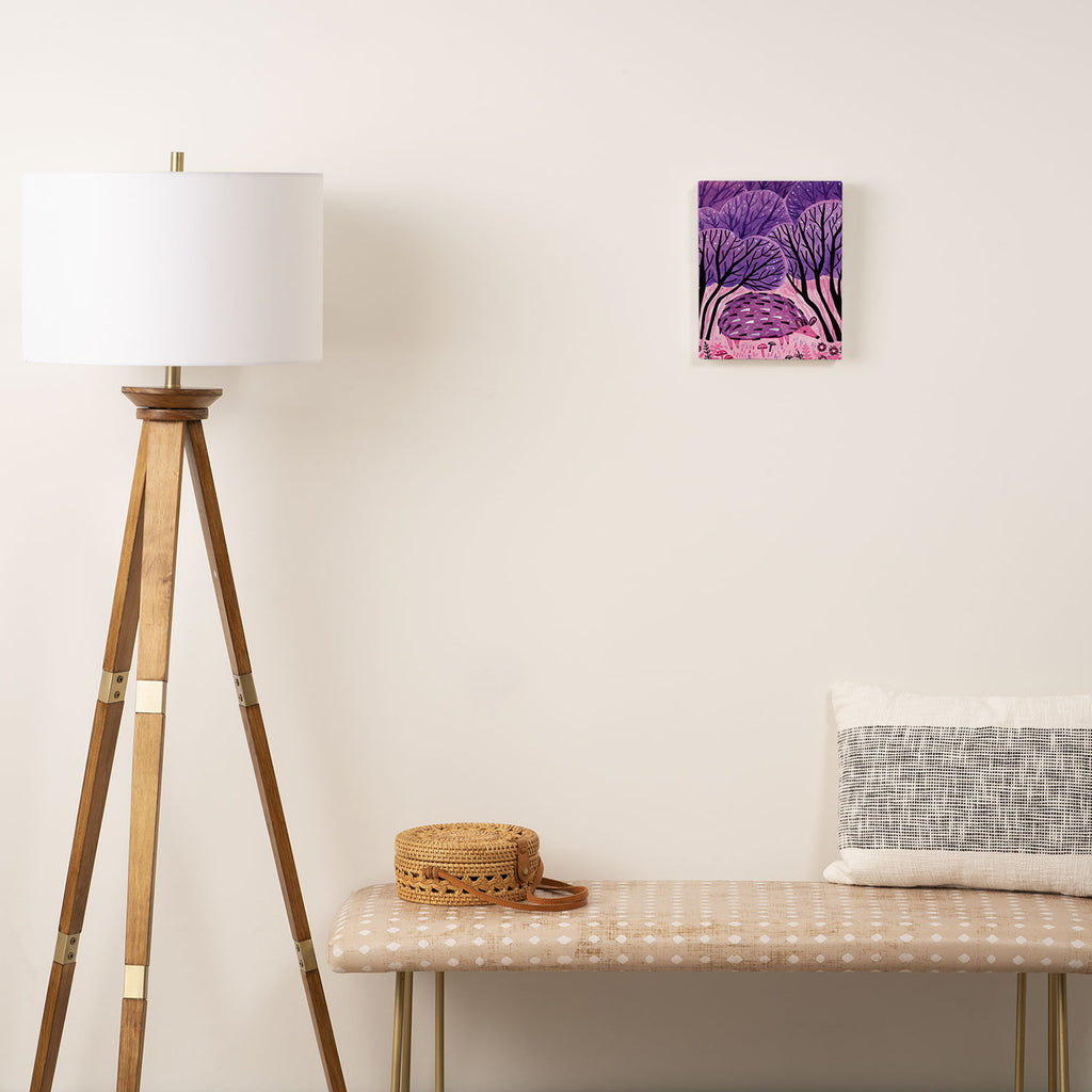 Purple Hedgehog Canvas Print Gallery Image 2