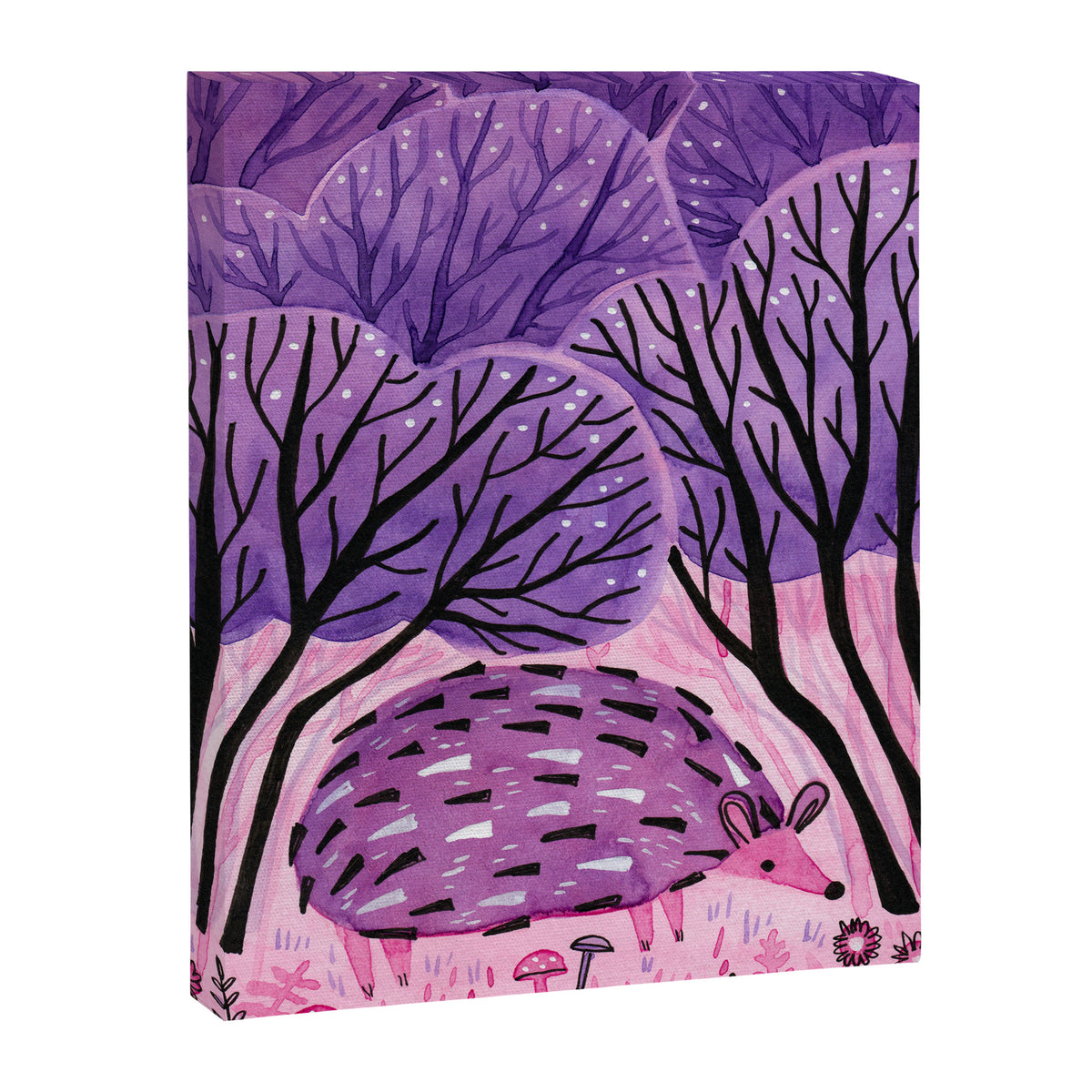 Purple Hedgehog Canvas Print Gallery Image 6