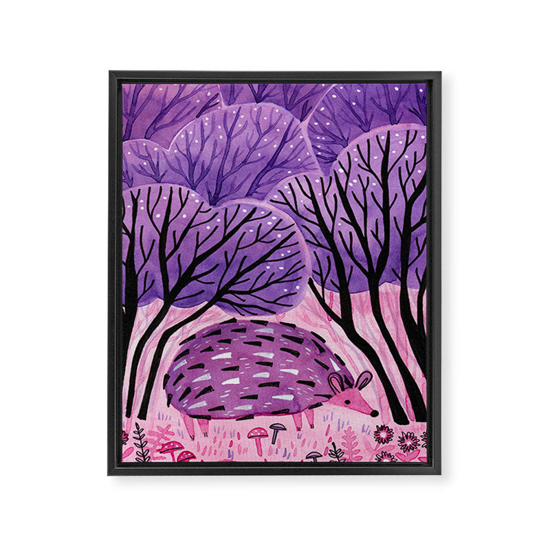 Purple Hedgehog Framed Canvas Print Gallery Image 6