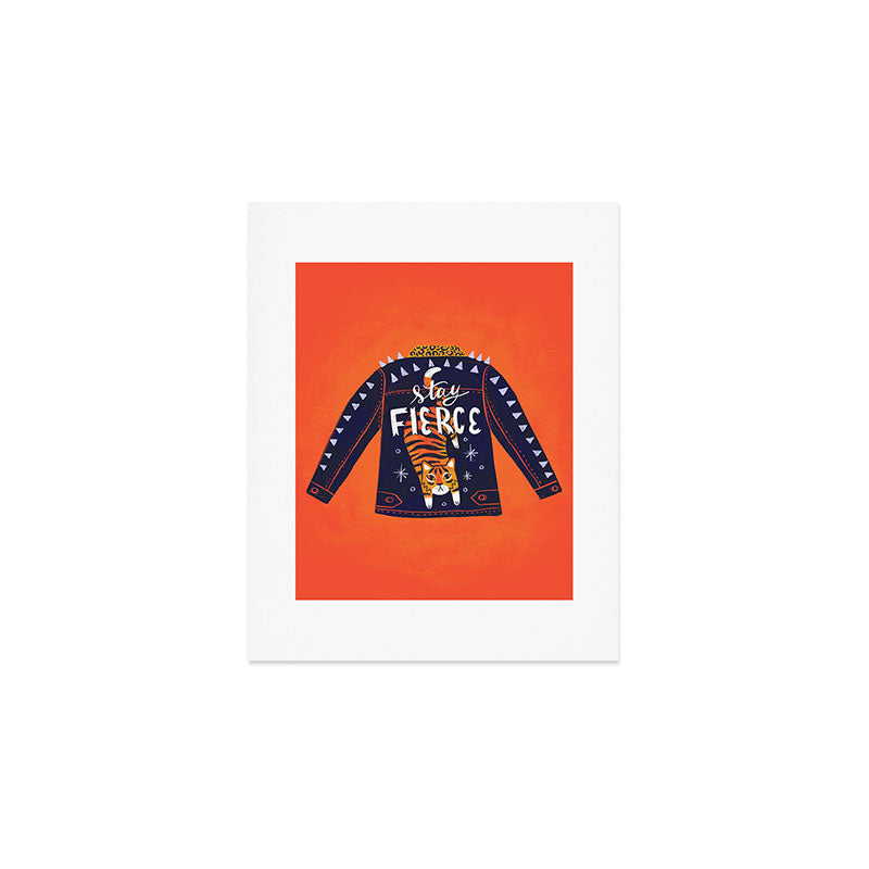 Stay Fierce Tiger Jacket Art Print Gallery Image 1