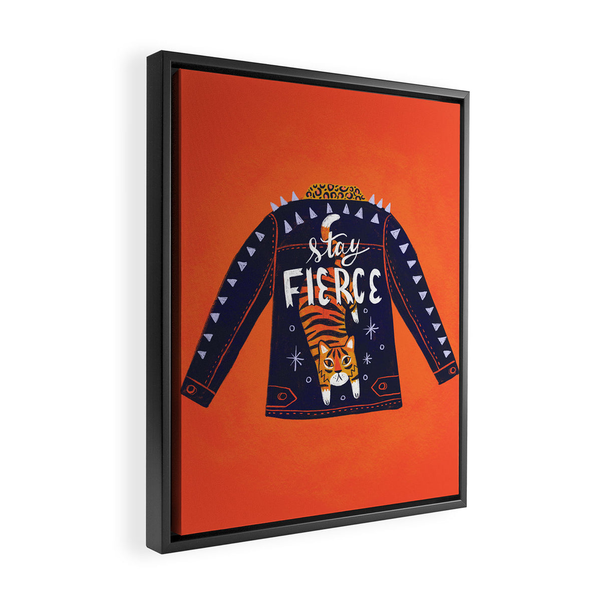 Stay Fierce Tiger Jacket Framed Canvas Print Gallery Image 2
