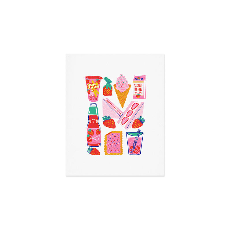 Strawberry Snacks Art Print Gallery Image 1