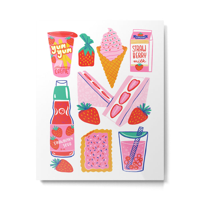 Strawberry Snacks Metal Print Gallery Image 1