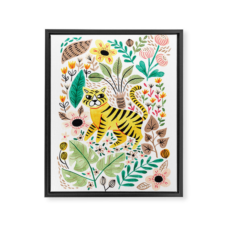 Tiger Jungle Framed Canvas Print Gallery Image 6