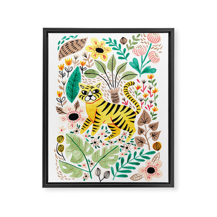 Tiger Jungle Framed Canvas Print Gallery Image 1