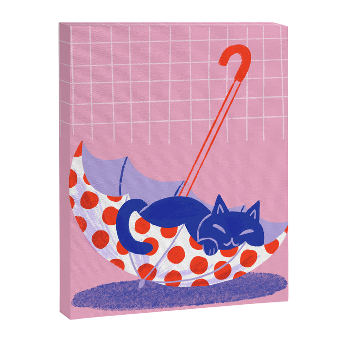 Umbrella Cat Canvas Print Gallery Image 1