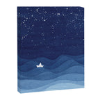 blue ocean waves, sailboat ocean stars Canvas Print Gallery Image 6