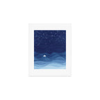 blue ocean waves, sailboat ocean stars Art Print Gallery Image 1