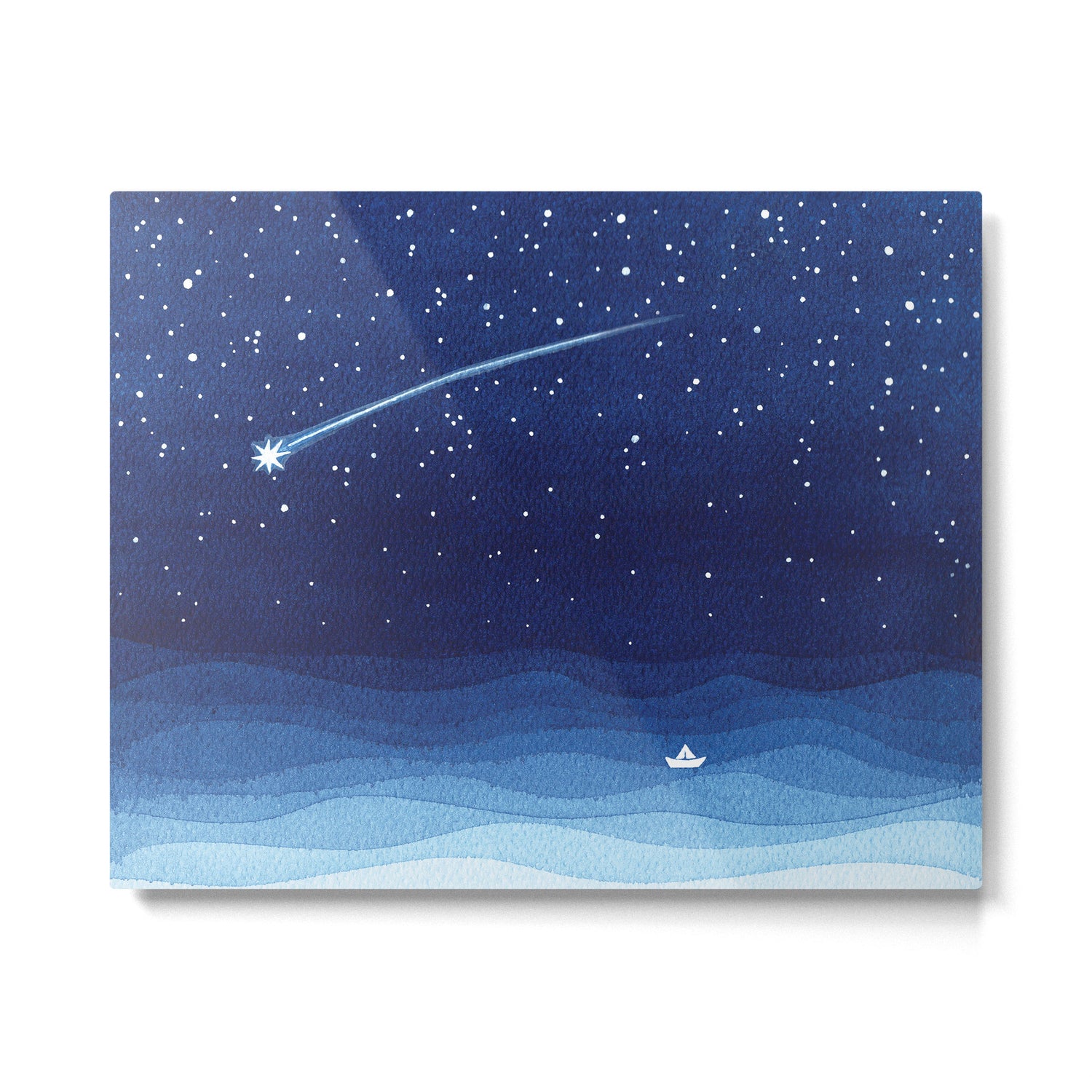 Falling star, shooting star, sailboat ocean waves blue sea Metal Print Gallery Image 4