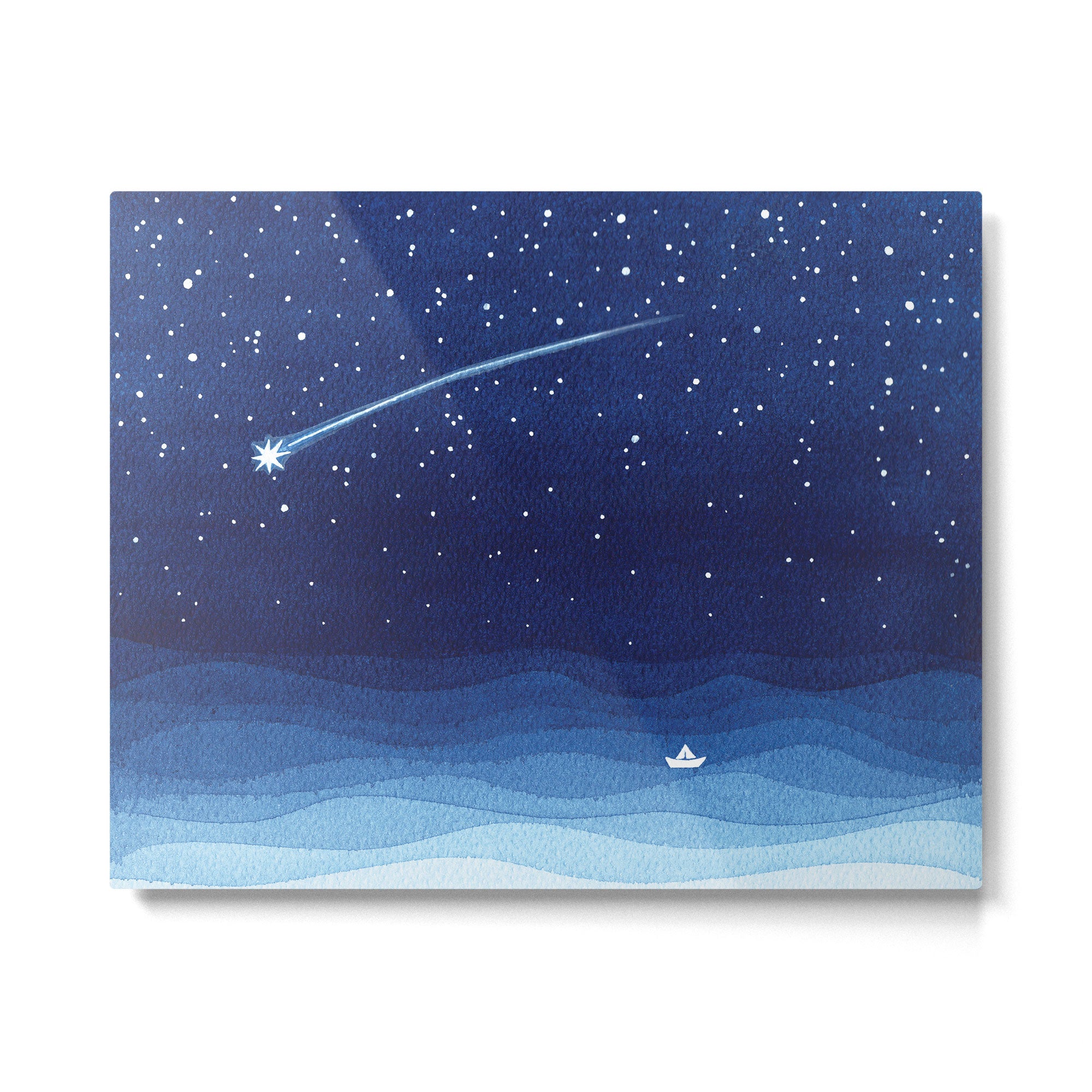 Falling star, shooting star, sailboat ocean waves blue sea Metal Print Gallery Image 4