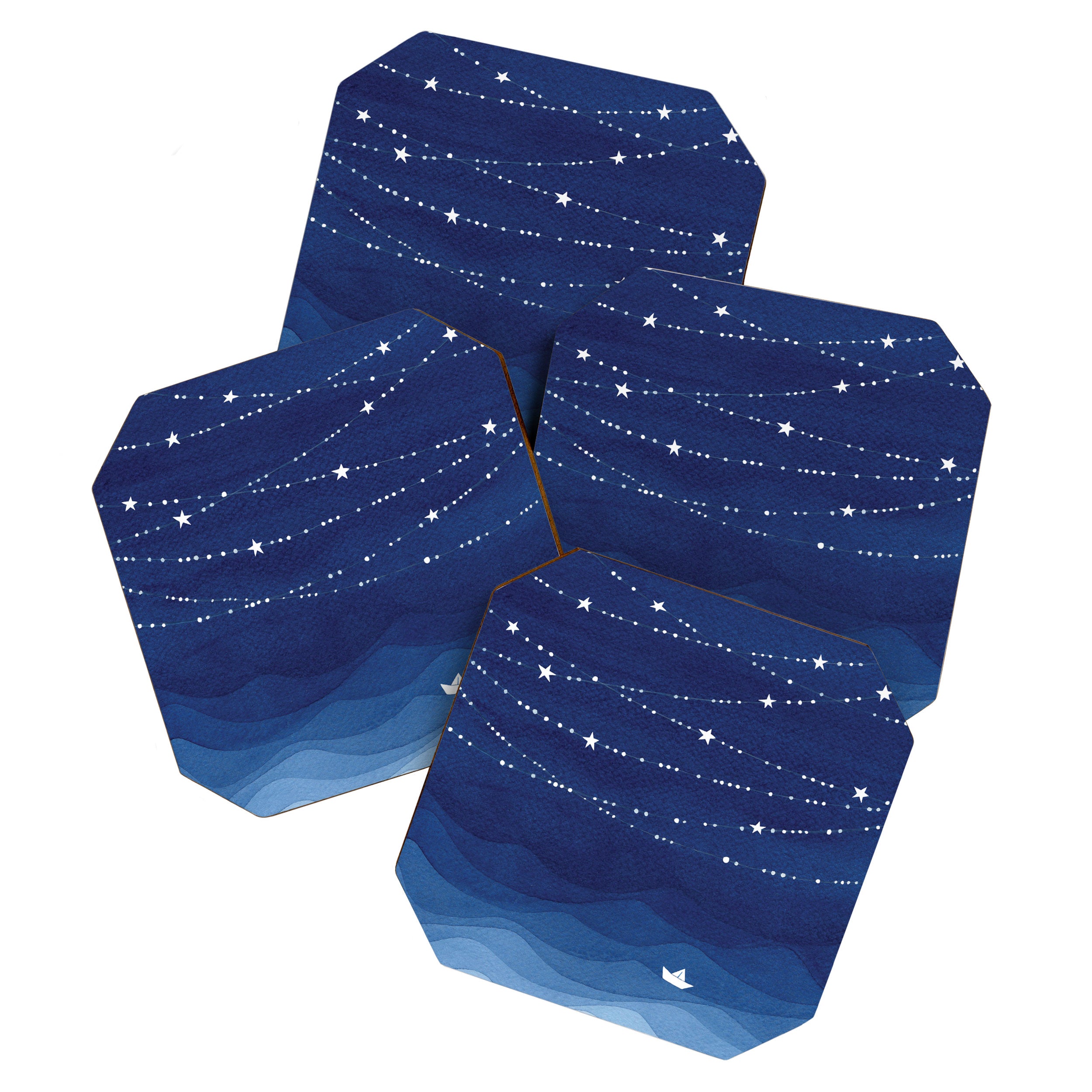Garland of Stars IV, night sky Coaster Gallery Image 1