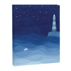 Lighthouse & the paper boat, blue ocean Canvas Print Gallery Image 6