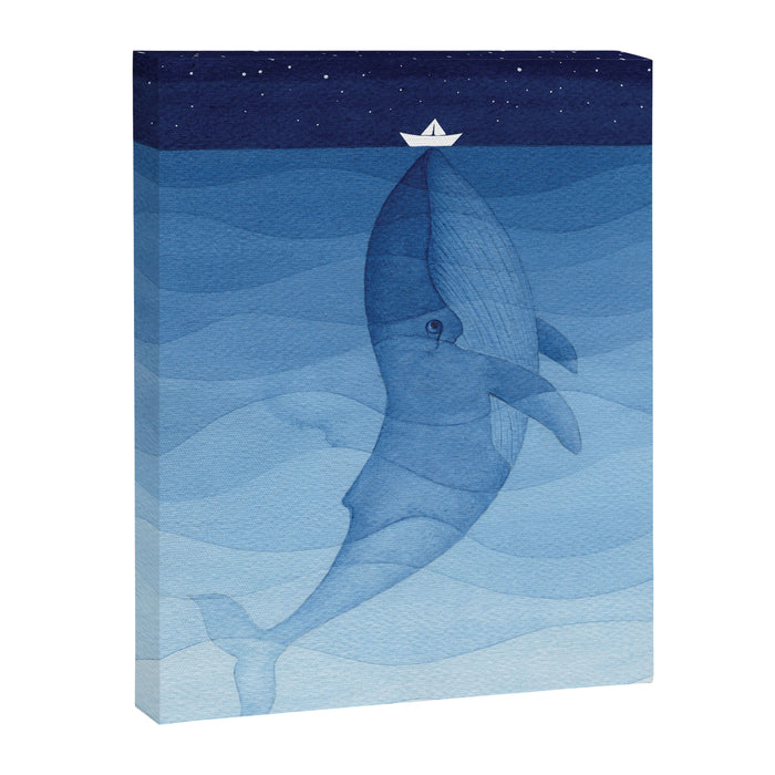Whale blue ocean Canvas Print Gallery Image 1