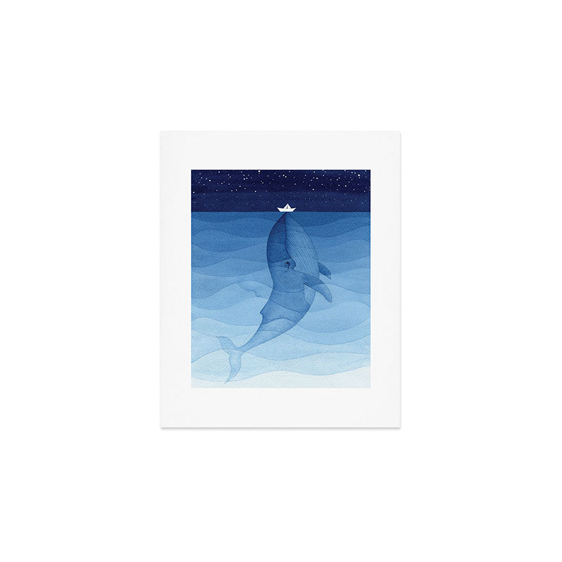 Whale blue ocean Art Print Gallery Image 1