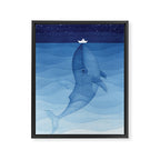 Whale blue ocean Framed Canvas Print Gallery Image 6