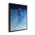 Whale blue ocean Framed Canvas Print Gallery Image 2