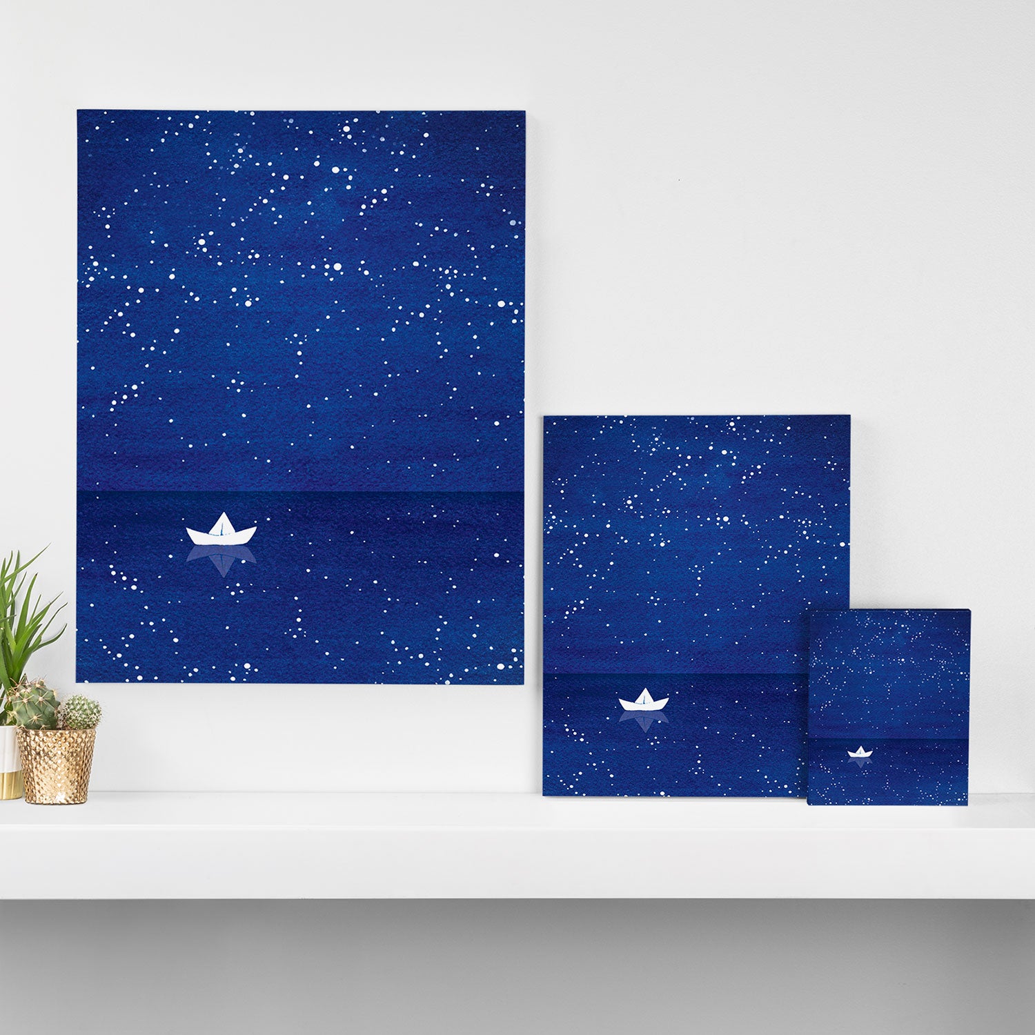 Zen sailing, ocean, stars Canvas Print Gallery Image 3