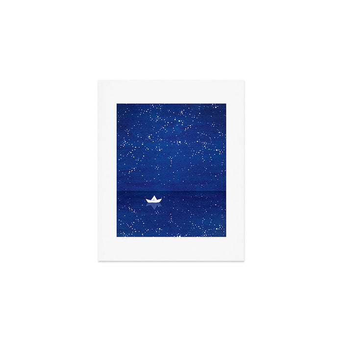 Zen sailing, ocean, stars Art Print Gallery Image 1