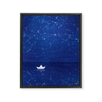 Zen sailing, ocean, stars Framed Canvas Print Gallery Image 3