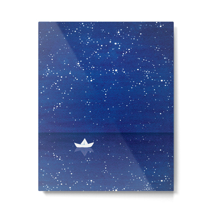 Zen sailing, ocean, stars Metal Print Gallery Image 1