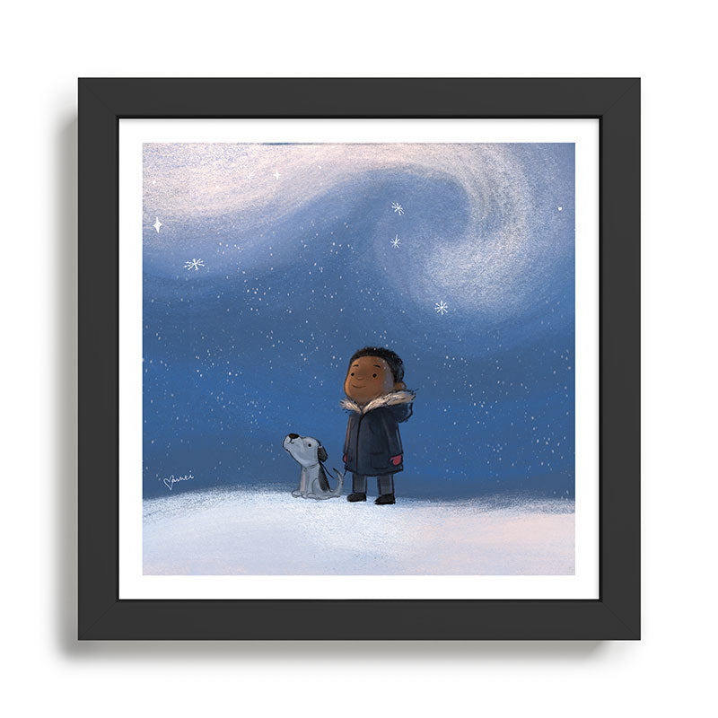 A Boy and his Dog Framed Art Print Gallery Image 1