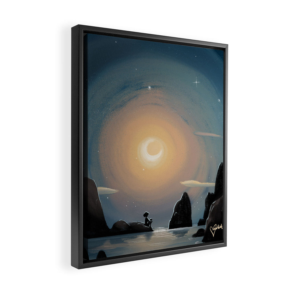 Crescent Moon Framed Canvas Print Gallery Image 2
