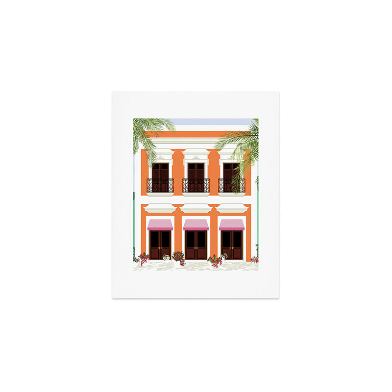 Puerto Rico Orange House Art Print Gallery Image 1