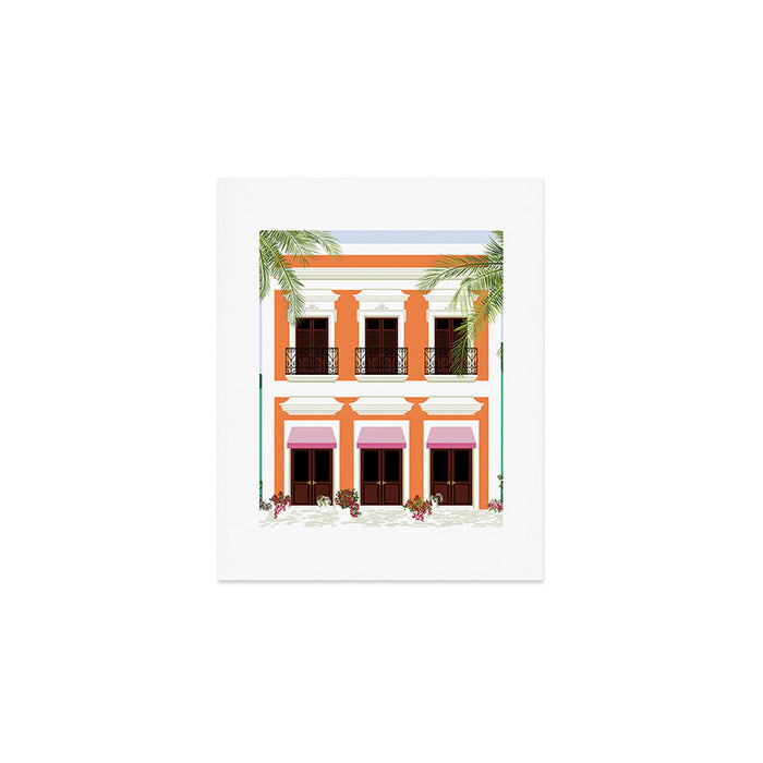 Puerto Rico Orange House Art Print Gallery Image 1