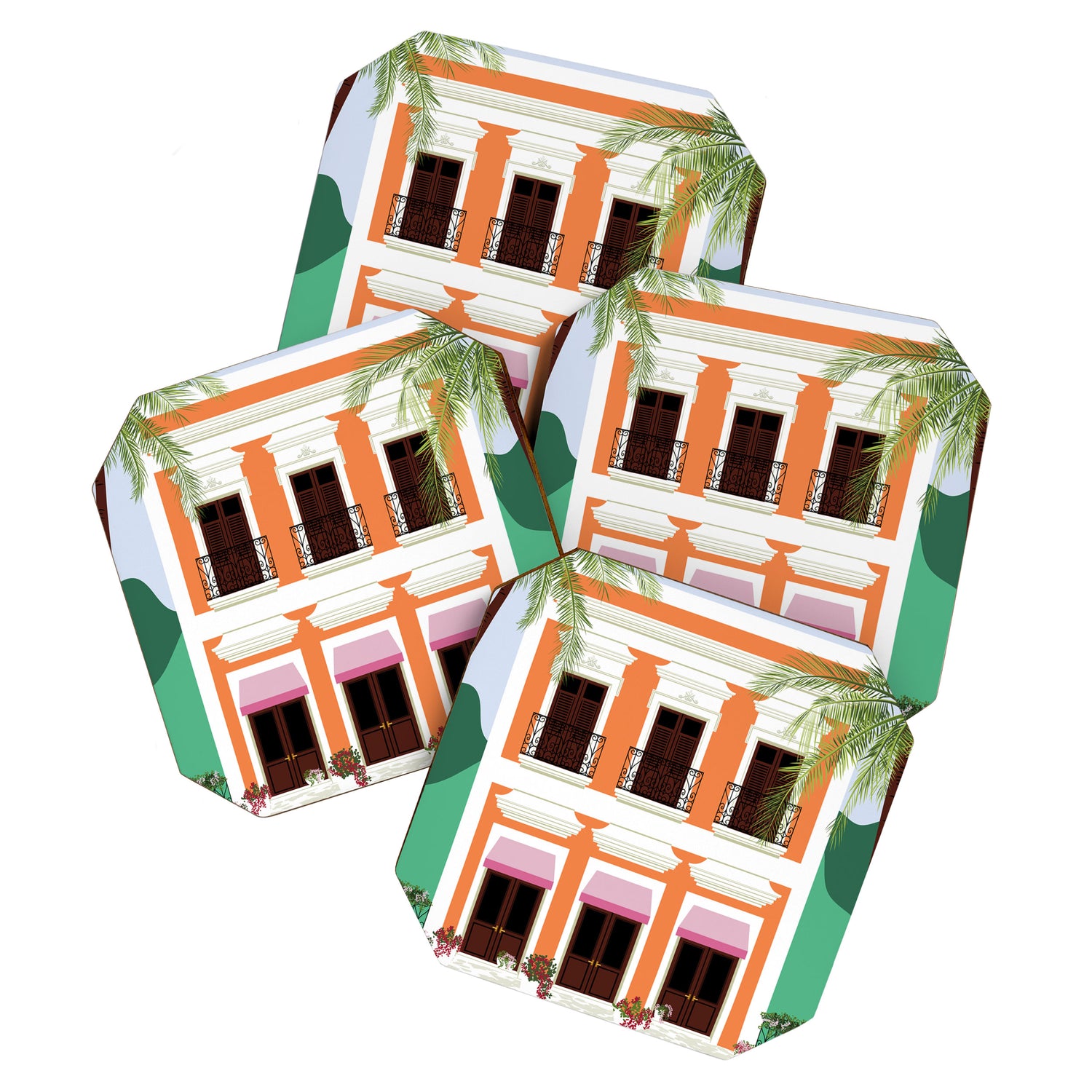 Puerto Rico Orange House Coaster Gallery Image 1