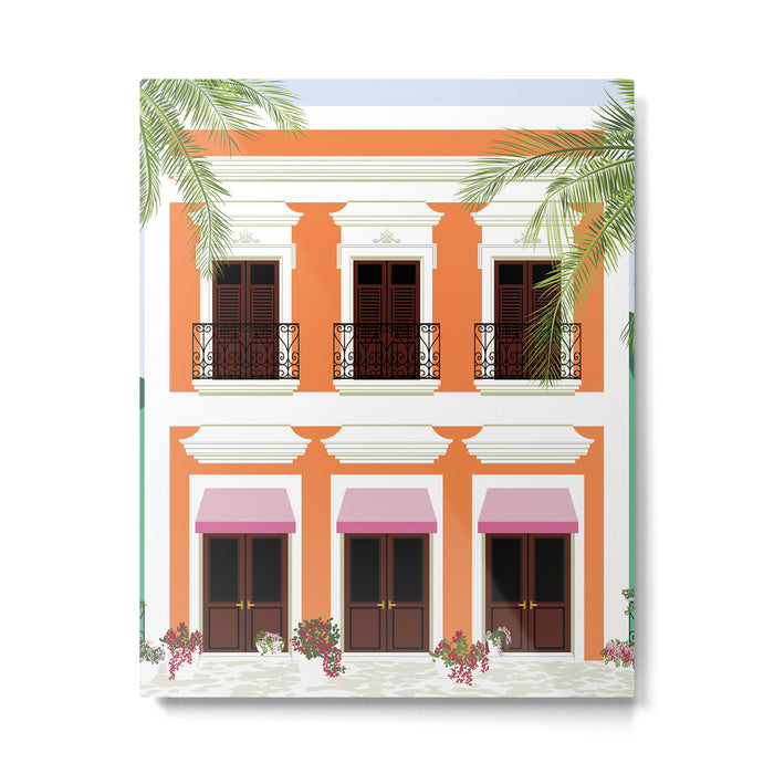 Puerto Rico Orange House Metal Print Gallery Image 1