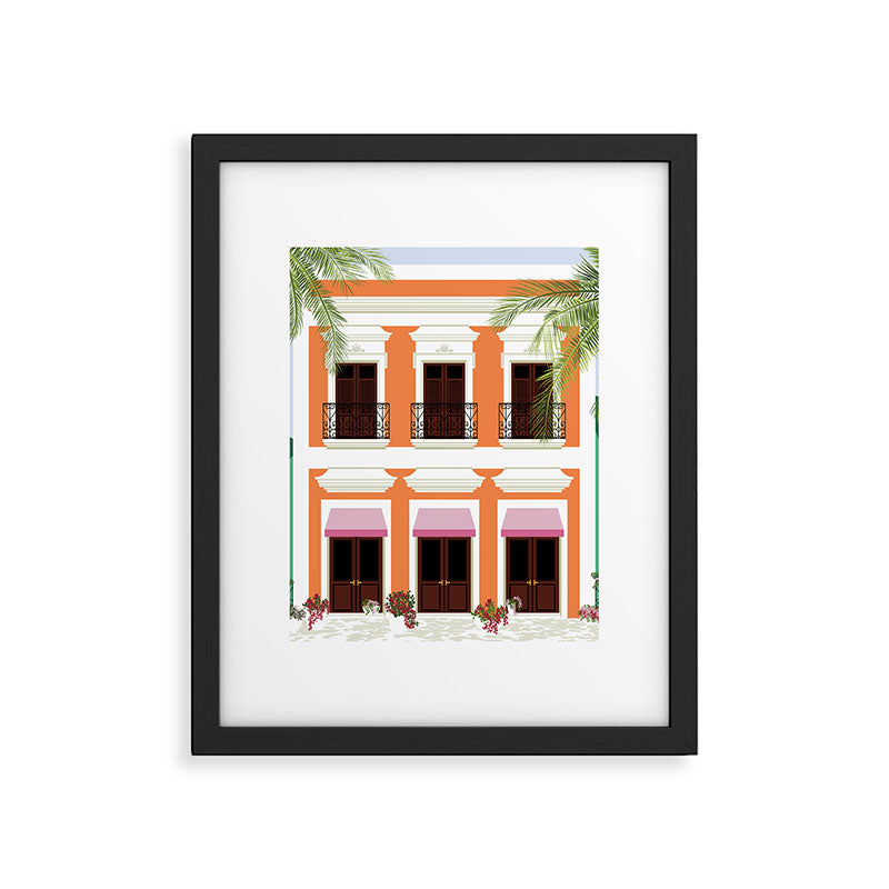 Puerto Rico Orange House Framed Art Print Gallery Image 6