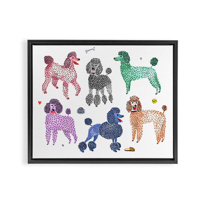 Poodles by Veronique de Jong Framed Canvas Print Gallery Image 1