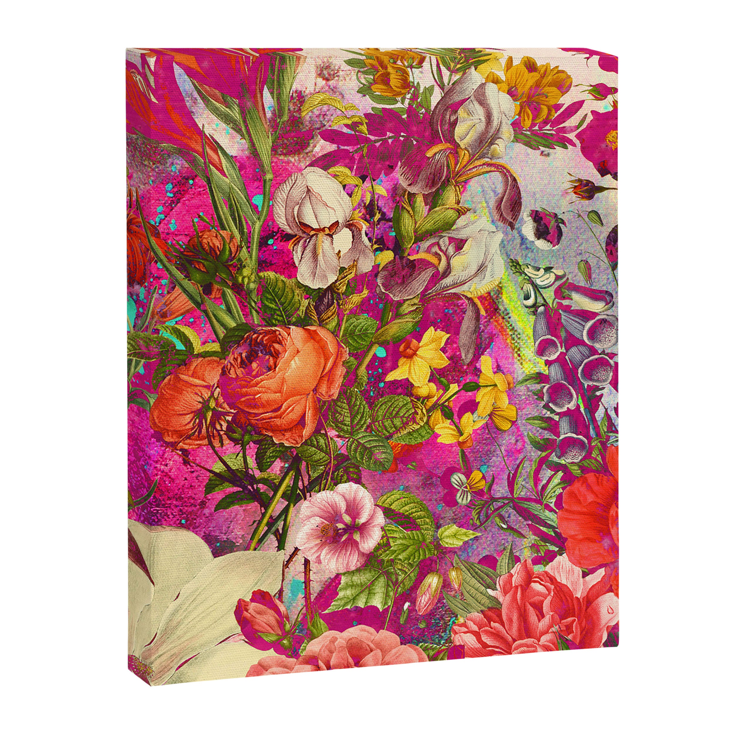 Atomic Garden - Vibrant Flowers Canvas Print Gallery Image 8
