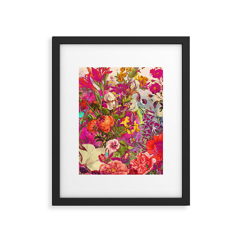 Atomic Garden - Vibrant Flowers Framed Art Print Gallery Image 4