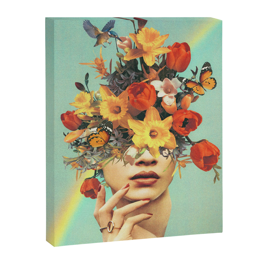 Baby's in bloom - Rainbow, flowers, birds,  butterflies Canvas Print Gallery Image 8