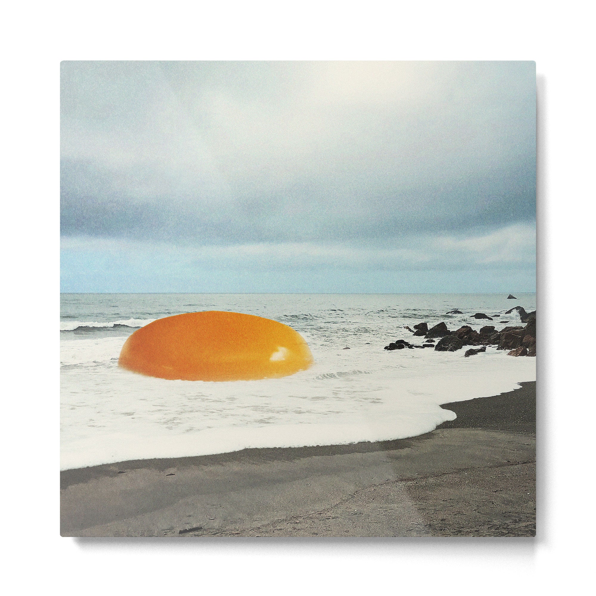 Beach Egg - Sunny side up breakfast Metal Print Gallery Image 2