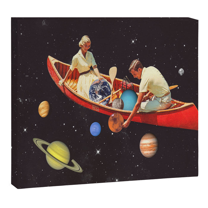 Big Bang Generation - A romantic boat ride amongst planets & stars in space Canvas Print Gallery Image 1