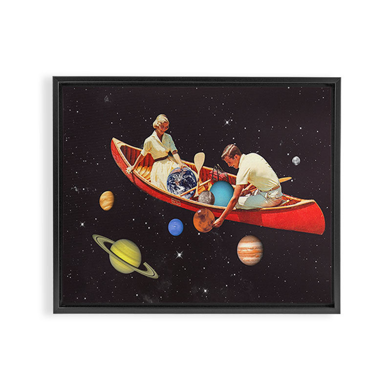 Big Bang Generation - A romantic boat ride amongst planets & stars in space Framed Canvas Print Gallery Image 14