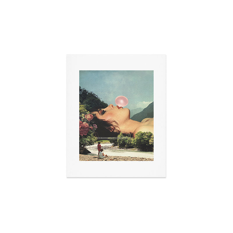 Bubble gum girl Art Print Gallery Image 1